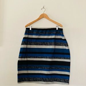 Roz & Ali size 2X pull on blue striped skirt